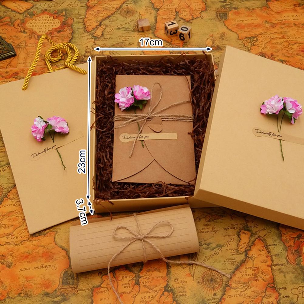 Uitnodigingsenvelop Cadeaubox Souvenir Retro Envelop Romantische Bloemen Decoratie Kantoorartikel Kaart Briefpapier Verpakking Houder