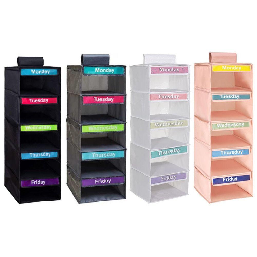 Foldable Kids Daily Clothes Organizer Side Pockets Closet Hanging Storage Bag  Socks