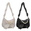 Retro Female Bag Fashion Nylon Bag Women Shoulder Bag with Lace Pleats Present