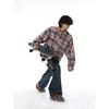 2024 Plaid Long Sleeve Shirt Japanese Hong Kong Style Ins Loose Shirt Boys Summer Trendy Versatile Casual Coat