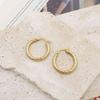 Fashion Versatile Round Earrings Premium 18K Titanium Steel Striped Earrings Jewelry Women