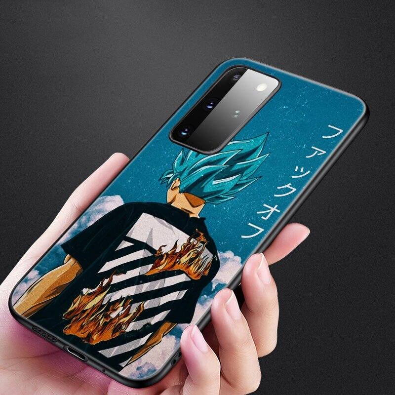 Anime Son Goku Super Saiya Case For Samsung Galaxy S20 S21 FE S10 Lite Note 20 10 Lite S8 S9 + S10E S10 Plus Ultra Black Cover