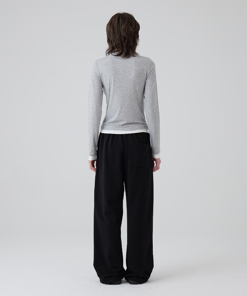 DANGLEDROP Dgdp Layered Basic Long Sleeve_Melange Grey