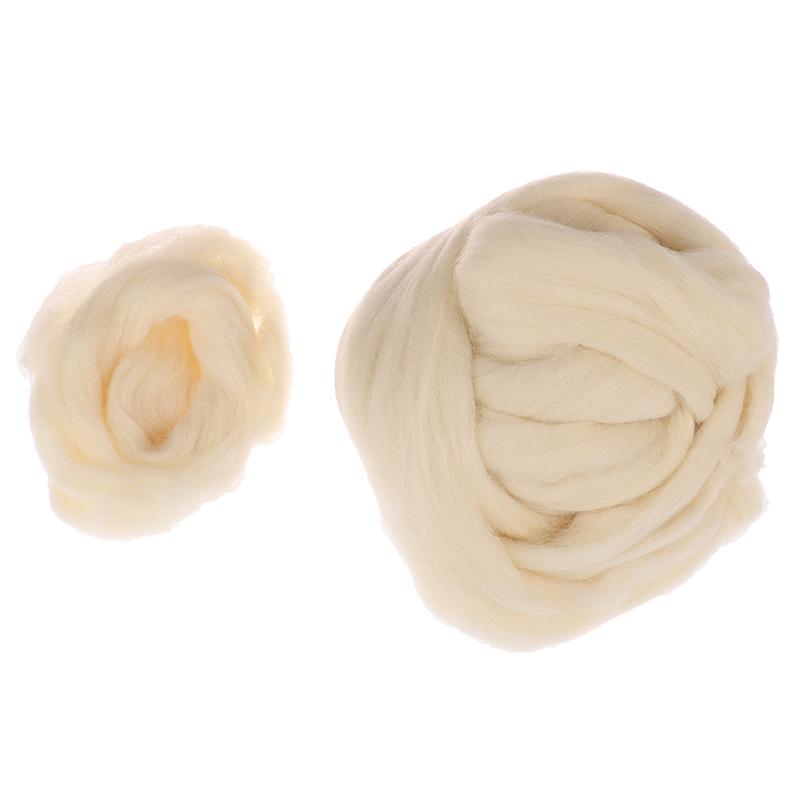 Buy Natural Cream White 100G Wool Roving Top For Needle Felting Hand ...