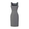 YPFF Trendy Women's Sleeveless Square Neck Slim Fit Dress Suit with Back Slit Skirt