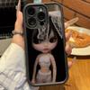 Dark Cute Girl Doll  Soft Silicone Case For iphone 17 Air 16 15 14 13 12 11 Pro Max Plus Shockproof TPU Phone Cover