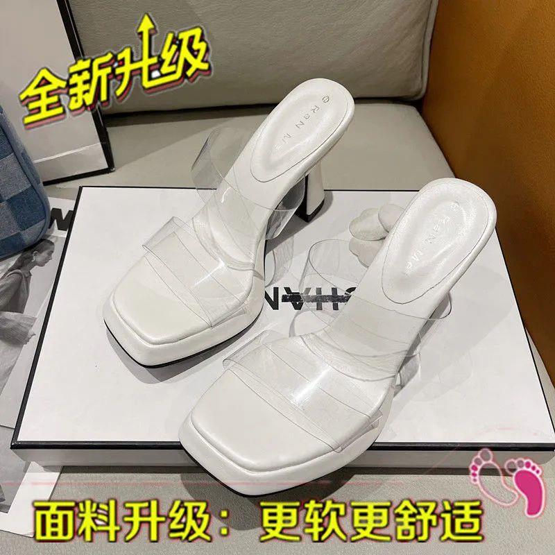 

Водонепроницаемые сандалии на платформе женская обувь 2025 лето новинка корейская версия шпилька модные интернет-знаменитость высокие каблуки крутые шлепанцы 35