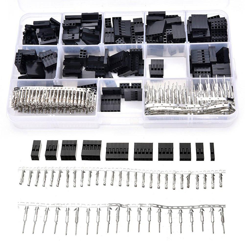 620Pcs Wire For Jumper Pin Header Connector Kit Housing M/F Crimp Pins Tools