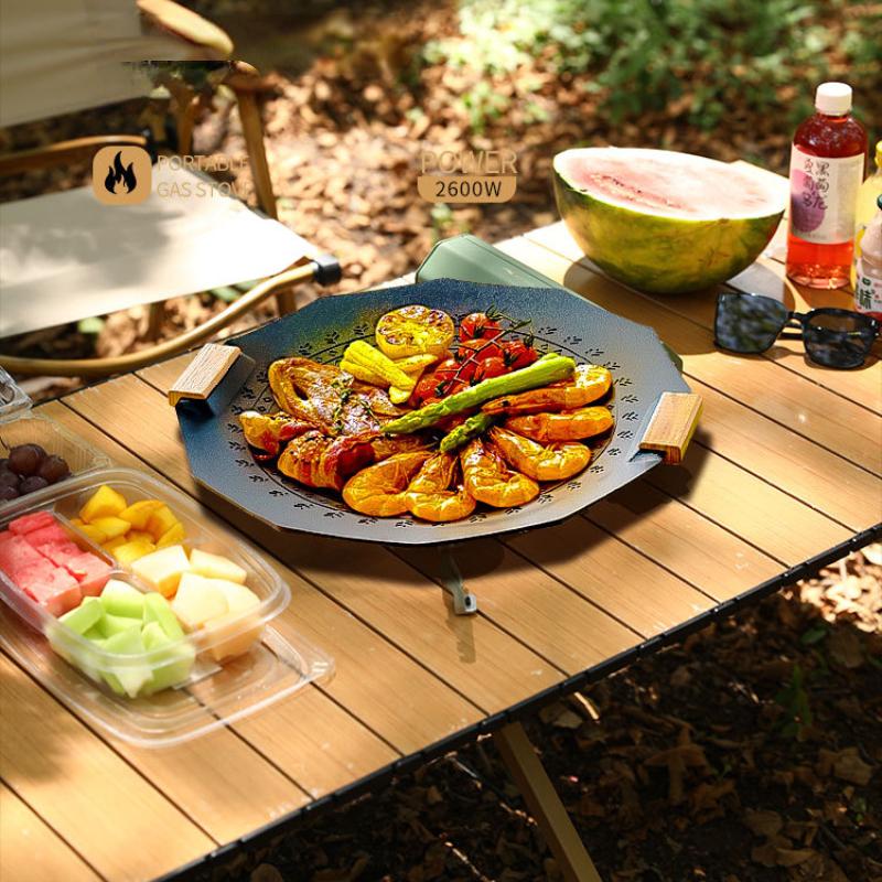 Outdoor Card Stove Foldable Portable Gas Stove Camping Cookware Household Gas Tank Card Magnetic Stove Strong Fire Windproof Box Stove