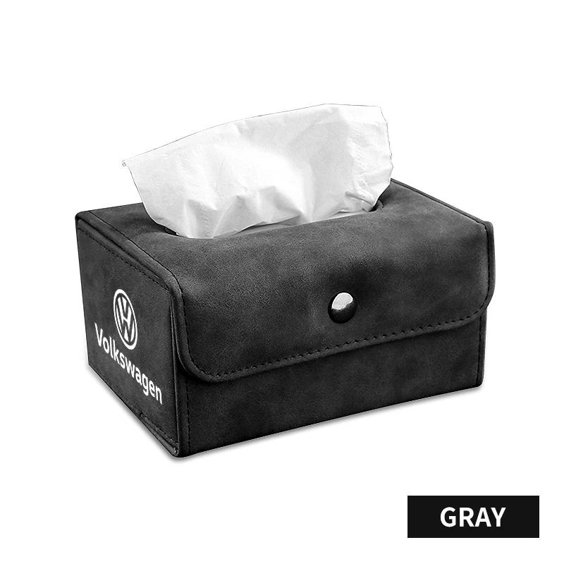 For Volkswagen 1pcs Multifunctional Leather Tissue Box Car Folding Tissue Box Car Accessories For Volkswagen VW R Line Golf MK4