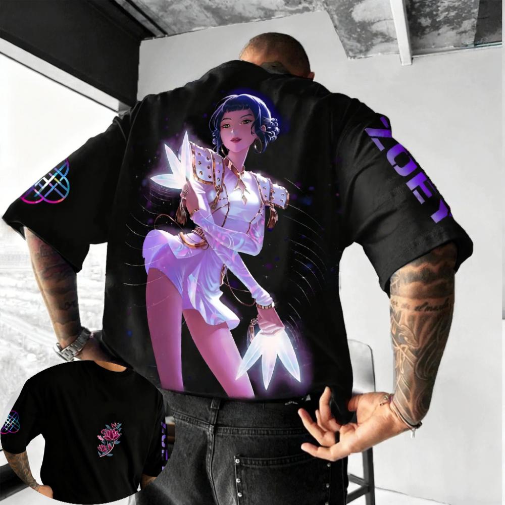 

HUNTRX KPop Demon Hunter Member Zoey Officially Authorizes Netflix Anime Movie 2026 Summer Mens Womens Luxury Cotton Tshirt M