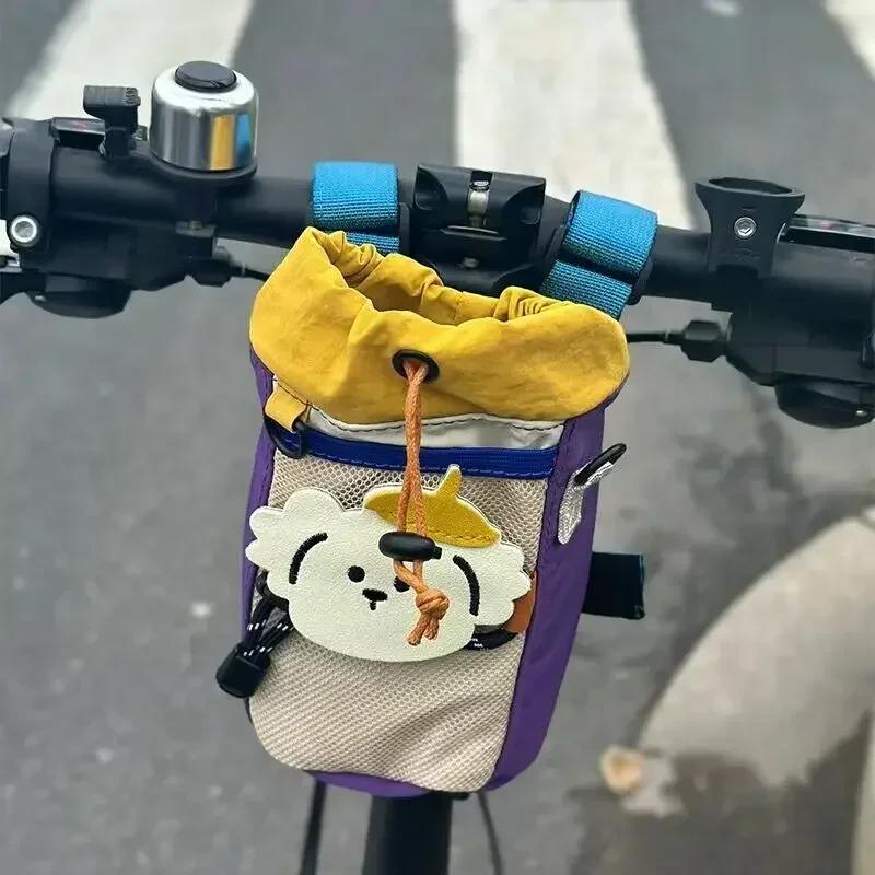 

Newest 2025 Bicycle Water Bottle Bag Kid Bike Carrier Bag Cartoon Cycling Riding Gear Mountain Bike Road Bike Front Bags жёлтый