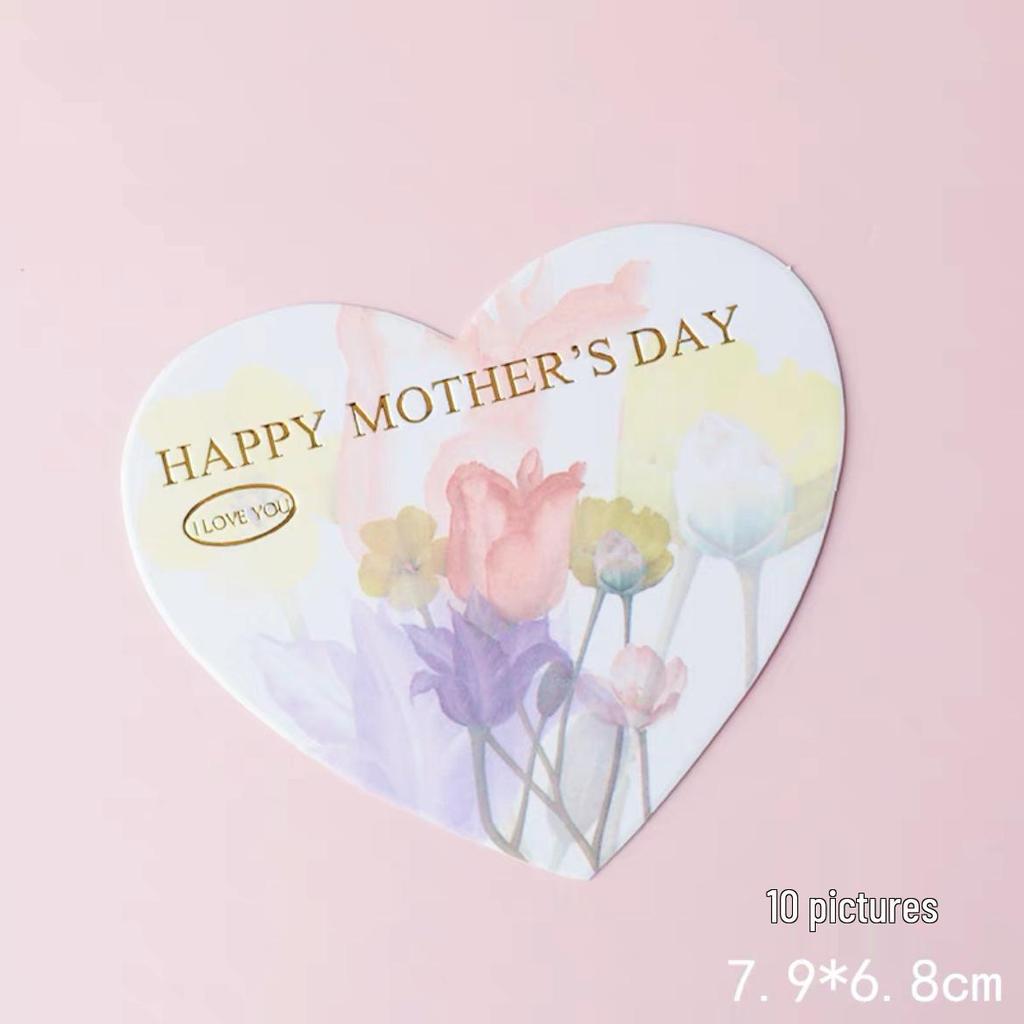 Mother's Day Floral Cake Decoration with Pearl Bow Retro Print Edging