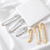 5pcs Rhinestone Large Safety Pins Crystal Brooch with 3/4/5 Loops for DIY Blankets Skirts Knitted Fabric Crafts Jewelry Findings