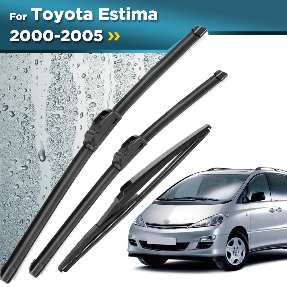 For Toyota Estima 2000-2005 2001 2002 2003 2004 Wiper Front & Rear Wiper Blades Windshield Windscreen Window Brushes 26"+18"+16