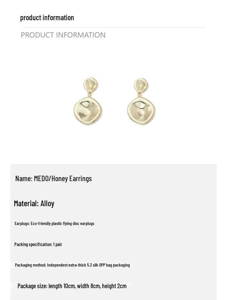 Minimalistische S925 Silberstift Geometrische Ohrstecker, Poliertes Gold, Modischer Luxus, Grenzüberschreitend Heißverkaufender Ohrschmuck.