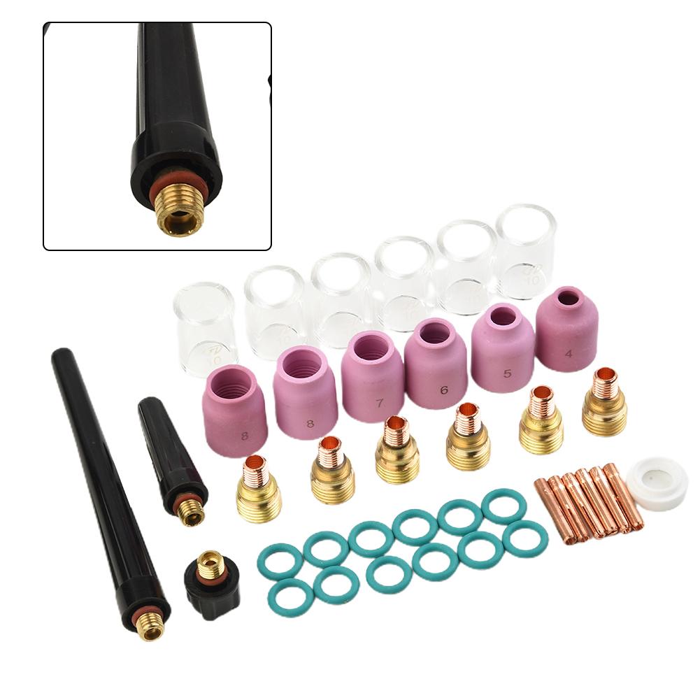 TIG Welding Torch Collet Gas Lens Glass Cup Kit Heat Resistant Glass Set Suitable for Miller Diamondback DB9 DB9V DB 20