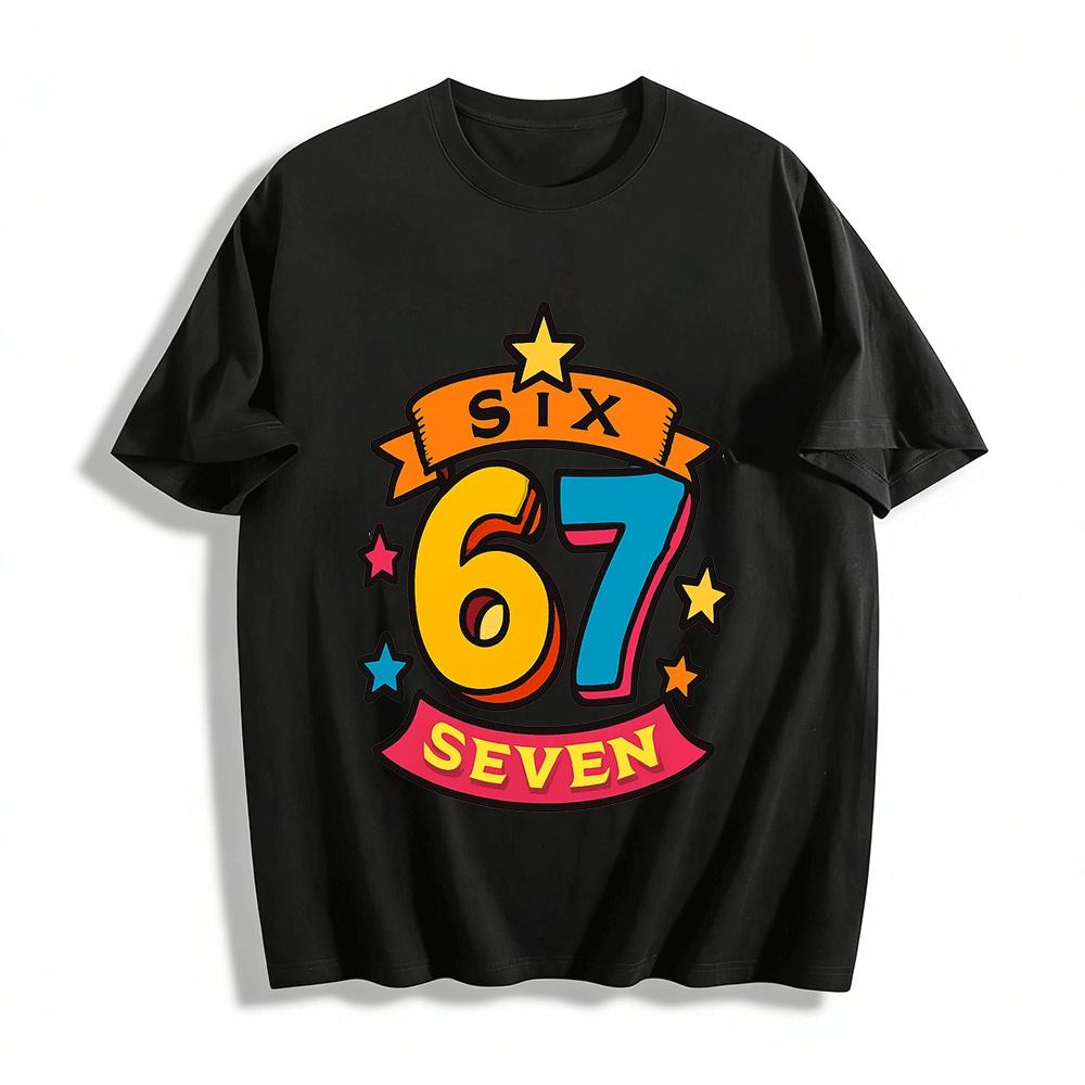 

Vintage Style Number 67 Graphic Casual Tee For Men Women Pure cotton T-shirt XXS