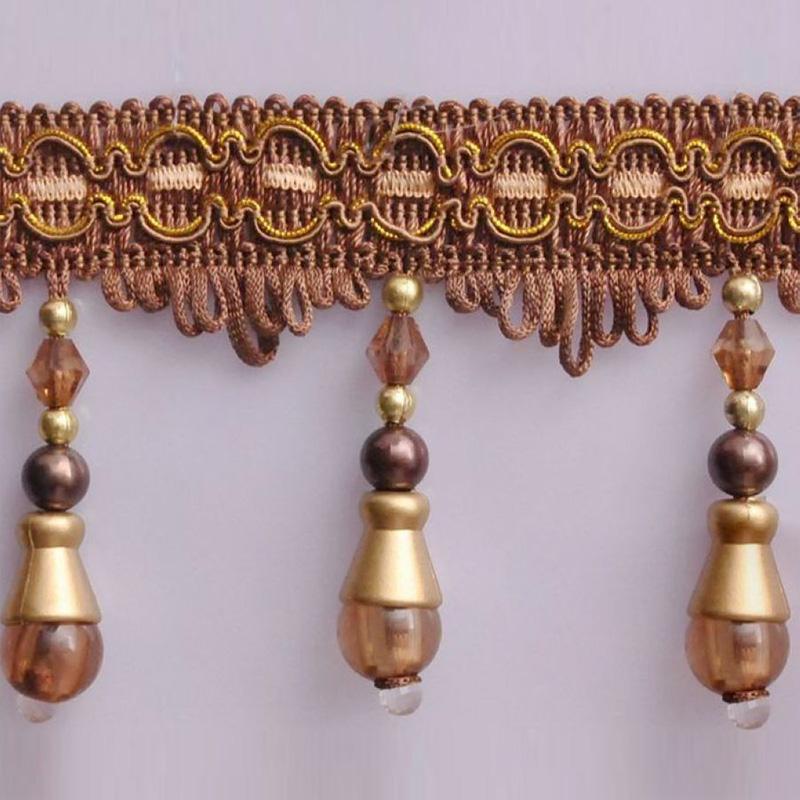 11Meter Curtain Crystal Beaded Tassel Fringe Lace Trim Curtain Accessories Curtain Trim Decoration Sewing DIY Upholstery