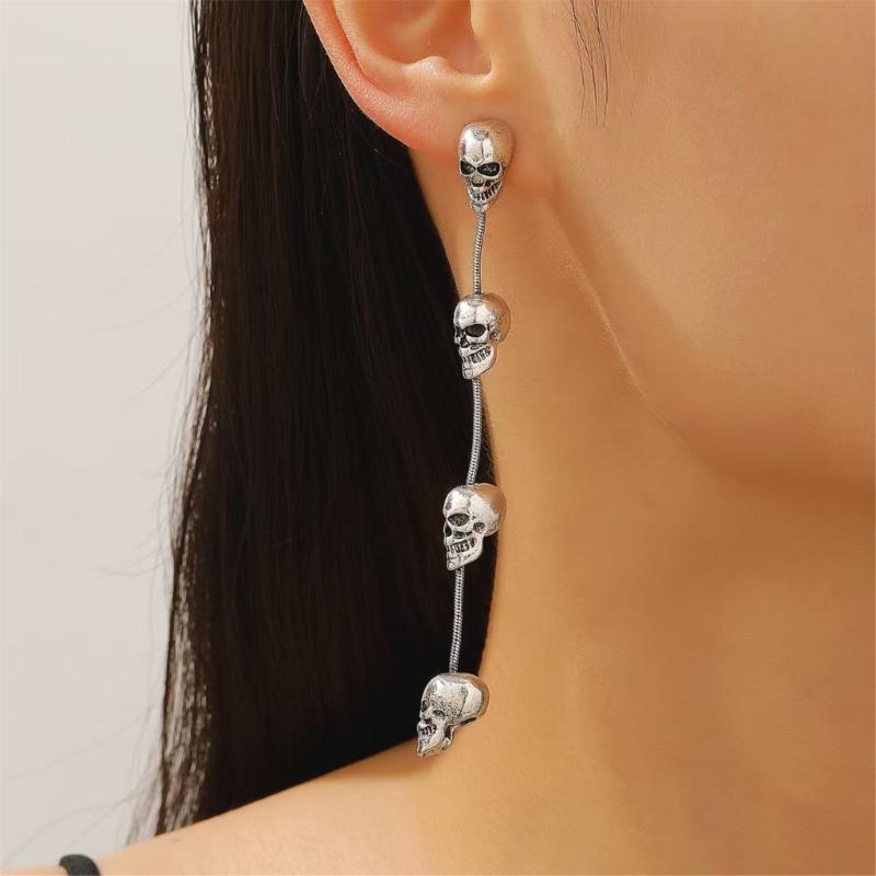 Skeleton Drop Earrings Portable Tassels Goth Festival Jewelry for Women