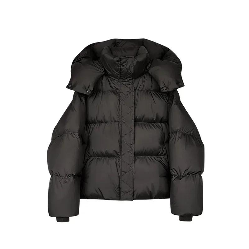 Down Jacket Women's Women's  Winter Fashion Hooded Thickened Puff-feel Bread Jacket