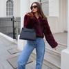 Women'S Fashion Elegant Lapel Fur Collar Faux Fur Short Fur Jacket