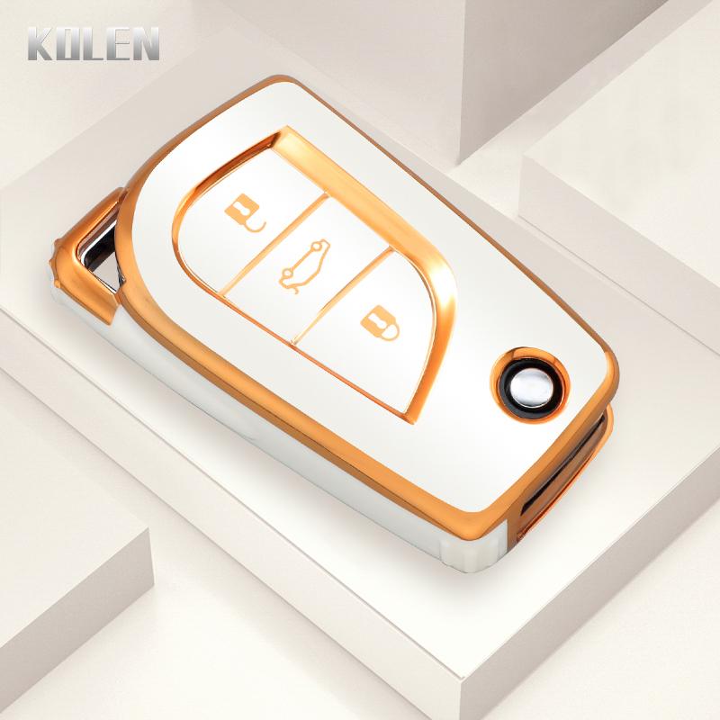 Tpu Auto Flip Key Fob Cover Case Housing Remote Fit For Toyota Camry Rav4 Auris Corolla Verso Yaris C-Hr Scion Im Aygo Avensis Auto Accessories Bag