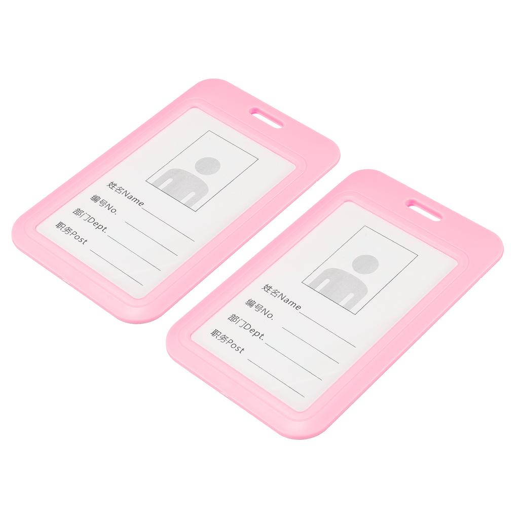 2Pcs ID Badge Holder 4.3x2.8 Inch Vertical Name Tags ABS Plastic Slide Cover Waterproof Work Card Holder In Offices Exhibitions