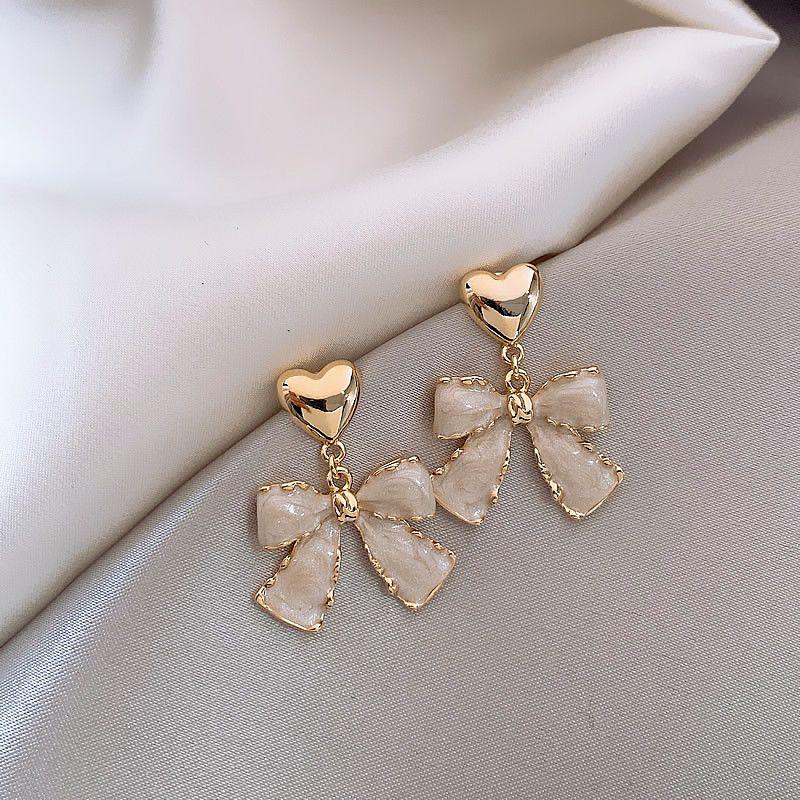 

Golicc Enamel Bows Love Heart Stud Earrings Special Interest Earrings 2025 New Arrival Best Selling Fancy Graceful Earrings Women Bows (main drawing)