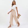 Womens Palazzo Pants Summer Casual Flowy Wide Leg Trousers Beach Travel Vacation Outfits