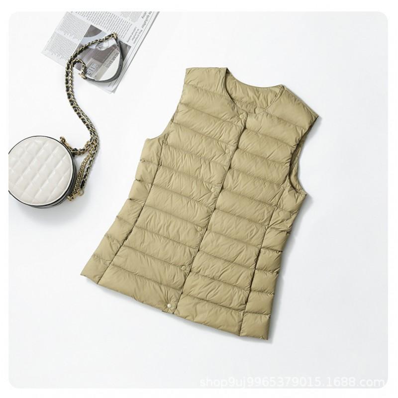 Womens Lightweight Down Vest Short Puffer Sleeveless Warm Inner Layer Winter Casual Wear