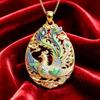 Chinese Style Nine-Tailed Fox Enamel Pendant Necklace Creative Mythology Design Fashion Jewelry For Women Thanksgiving Gift