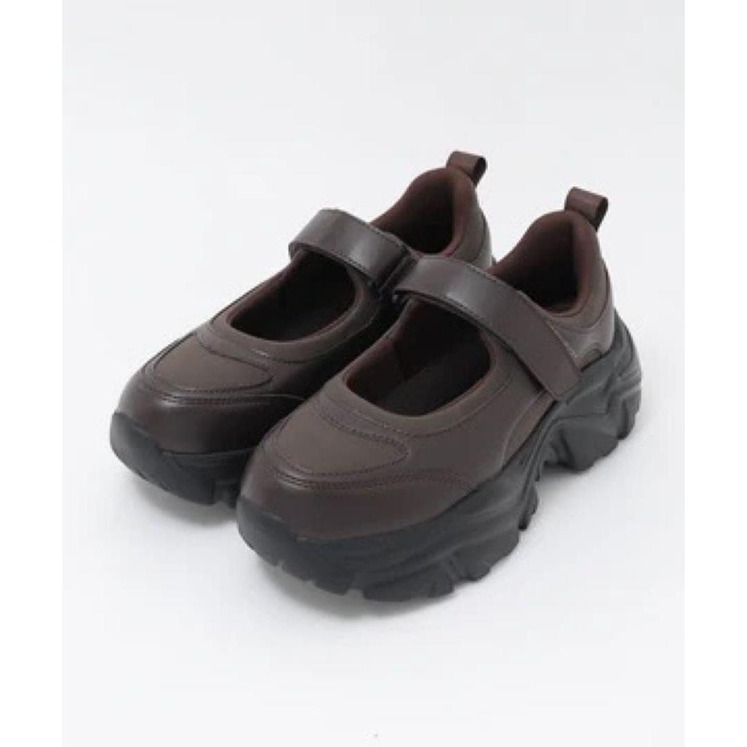 WEGO Thick-soled velcro strap shoes Brown 22.5cm