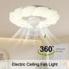 New Cream Style Bedroom 360 Degree Shake Head Intelligent Dimmable Children's Room Ceiling Fan Lamp Electric Fan Ceiling Light 52 * 20cm