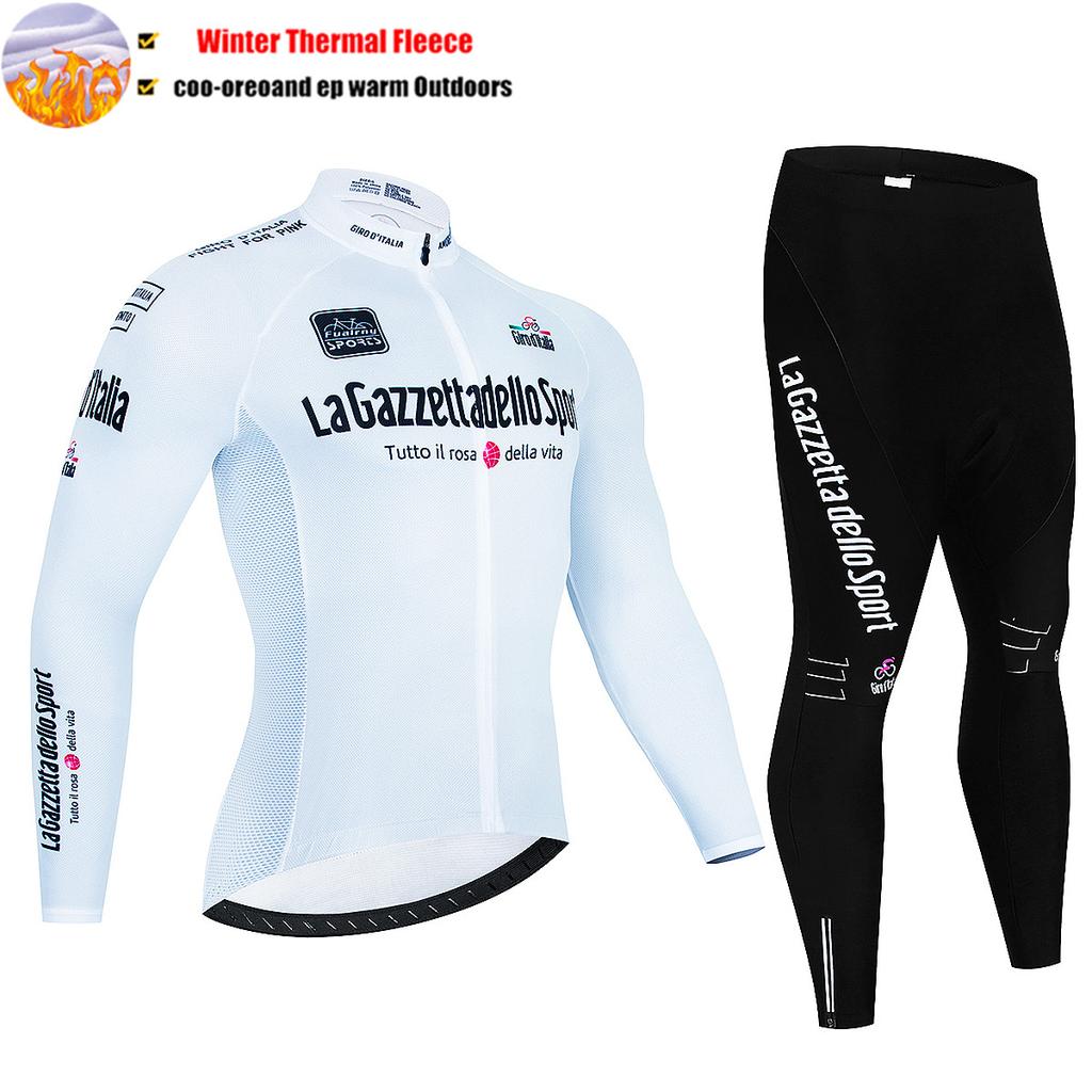 2025 Tour De Giro D'ITALIA Cycling Jersey Set Winter Thermal Fleece Long Sleeve Cycling Clothing MTB Bike Clothes Cycling Suit