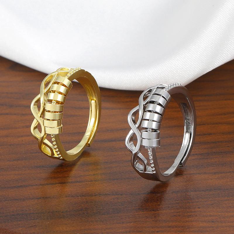 High Quality 2026 Smart Ring Rotatable Ring, Fashionable Multi-layer Cross Decompression Anxiety Ring Open Ring