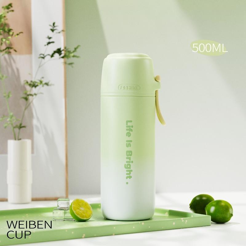 Gradient Stainless Steel Insulated Water Bottle 316 Travel Mug with Handle Portable Sports Cup Holiday Christmas Halloween Gift