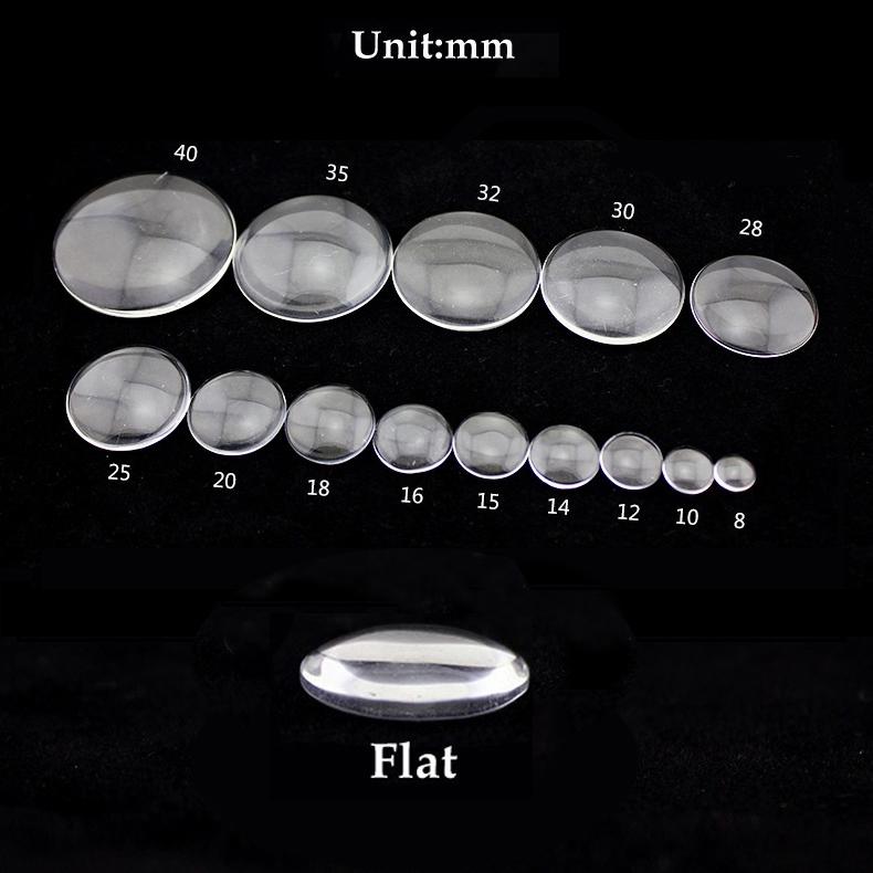 Wholesale Transparent clear Flat 25mm Round Glass Cabochons