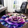 1pc Rose StainedGlass Office Round Area Rug, Indoor Mat Suitable ForOffice, Under Office Chairs Bedroom Living Room Home Decor, Room Deco  D091