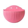 1Pc European Style Wall Hanging Half Round Flowerpot Imitation Rattan Planter for Balcony Outdoor Decor