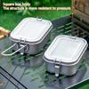 Metal Alloy Camping Bentos Container Portable Bentos Box Rectangle Lunch Box Outdoor Camping Picnic Cookware