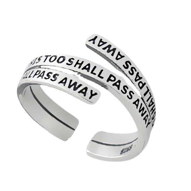 English Letter Ring Silver Color Metal Adjustable Opening Rings for Women Poker Alphabet Creative Finger Ring Men Trendy Jewelry