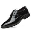 Old man head brand wedding shoes bright leather wedding wear wedding leather shoes men's business leather shoes first layer cowhide lace-up leathe