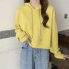 Loose High Waist Pullover Long-sleeved Top New Women's Autumn Short Hooded Sweatshirt