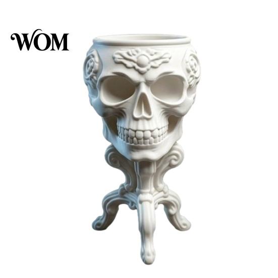 Halloween Party Dekoration Mini Gotischer Totenkopf Pflanztopf, 3D Gedruckter Gruseliger Blumentopf, Blumentopf Sukkulenten Pflanzen Behälter, Schreibtisch für Behälter