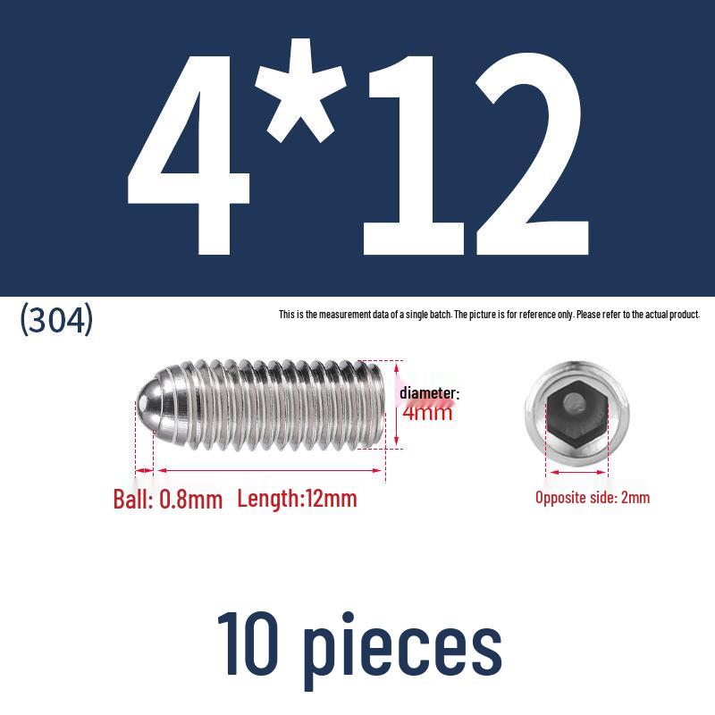 Stainless Steel Ball Plunger Set: M2.5-M16 Ball Screw Positioning Spring Plunger