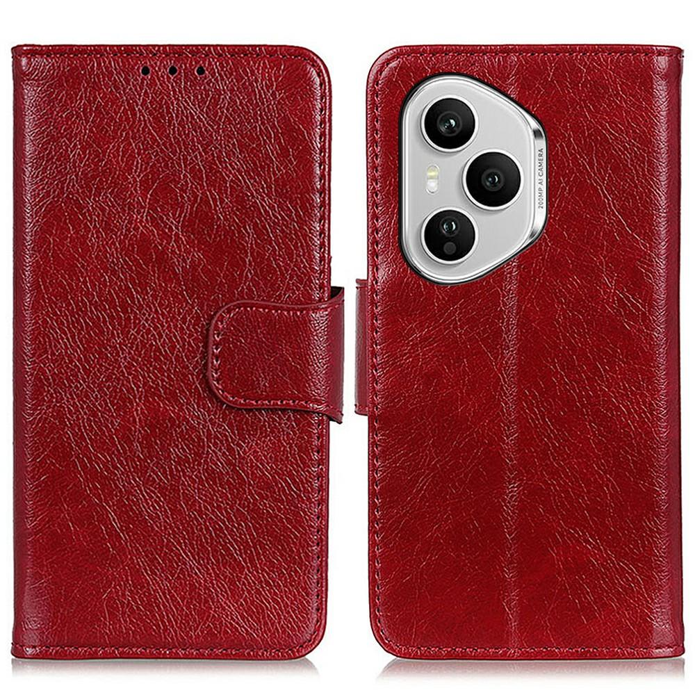 Dla Honor 400 Pro 5G (Światowy) Etui Portfel ze skóry licowej o teksturze nappa Pokrowiec na telefon