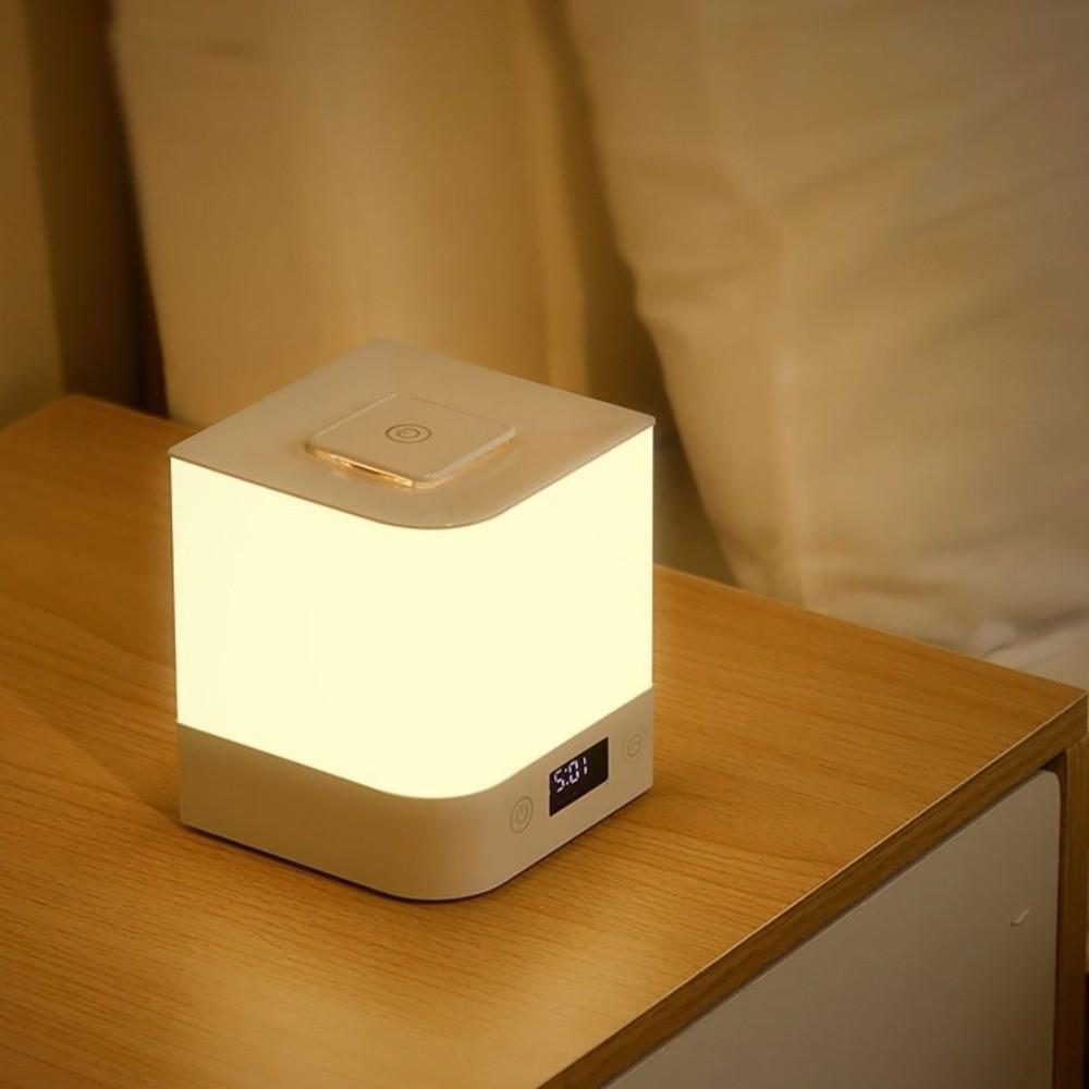 Time Display LED Table Lamp Rechargeable Desk Reading Lamp Portable Nursery Light Bedroom Decor