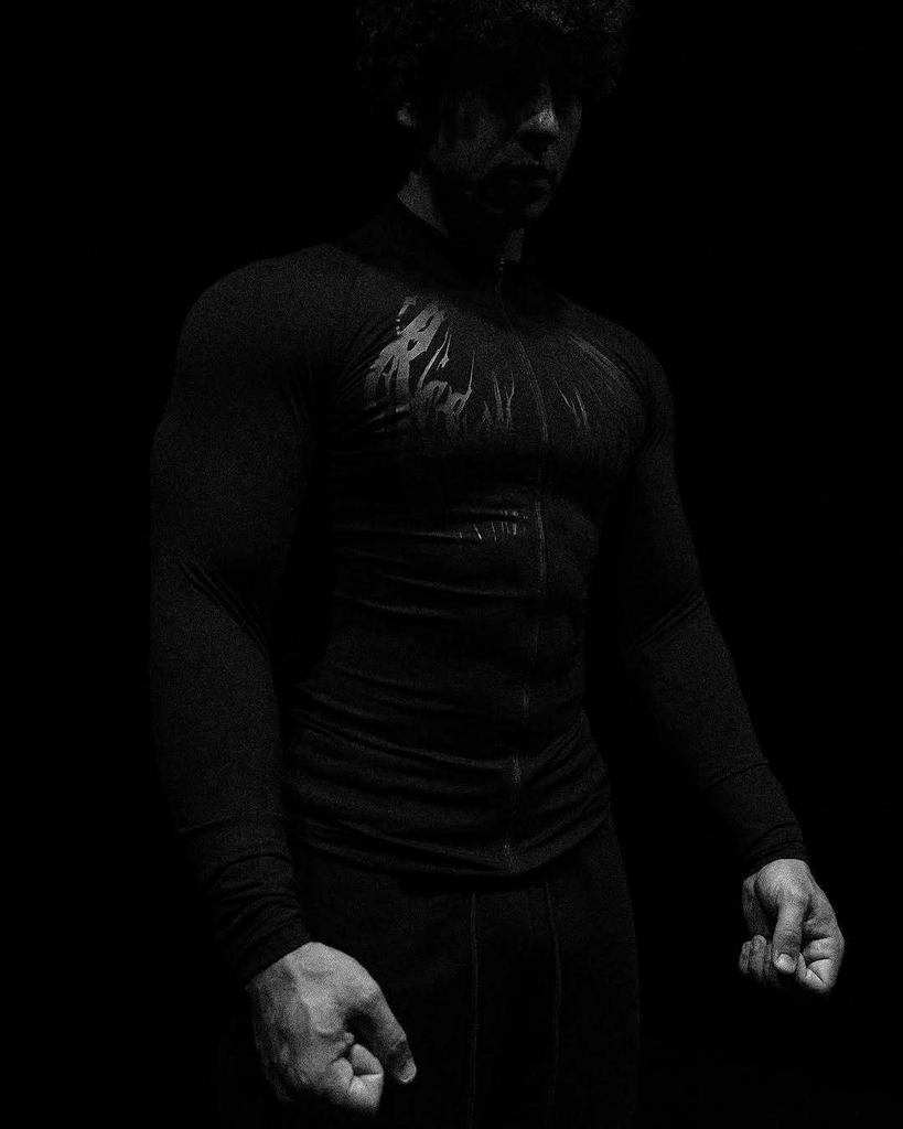 Breathedivinity 2025 Herren Schnelltrocknende Kompressions-Tights & Fitnessjacke mit Reißverschluss