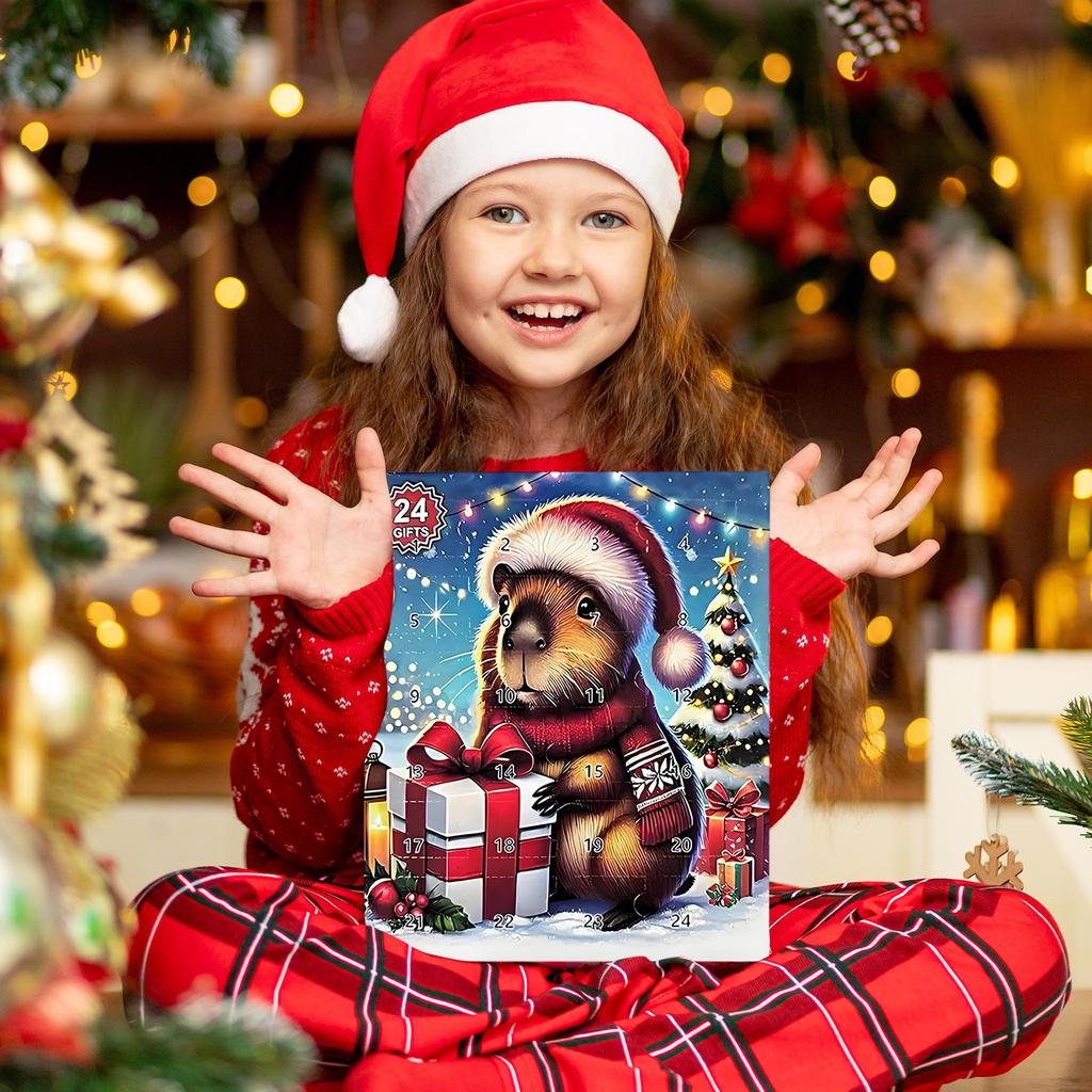 Christmas Advent Calendar 2025 24 Days Christmas Countdown Calendar 24 Days Cute Capybara Calendar for Boys Girls Children